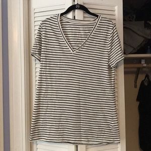 Black & White Striped V-Neck shirt